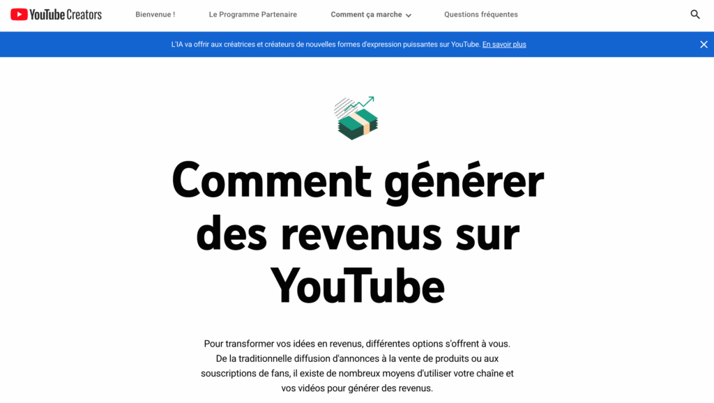 programme partenaire youtube