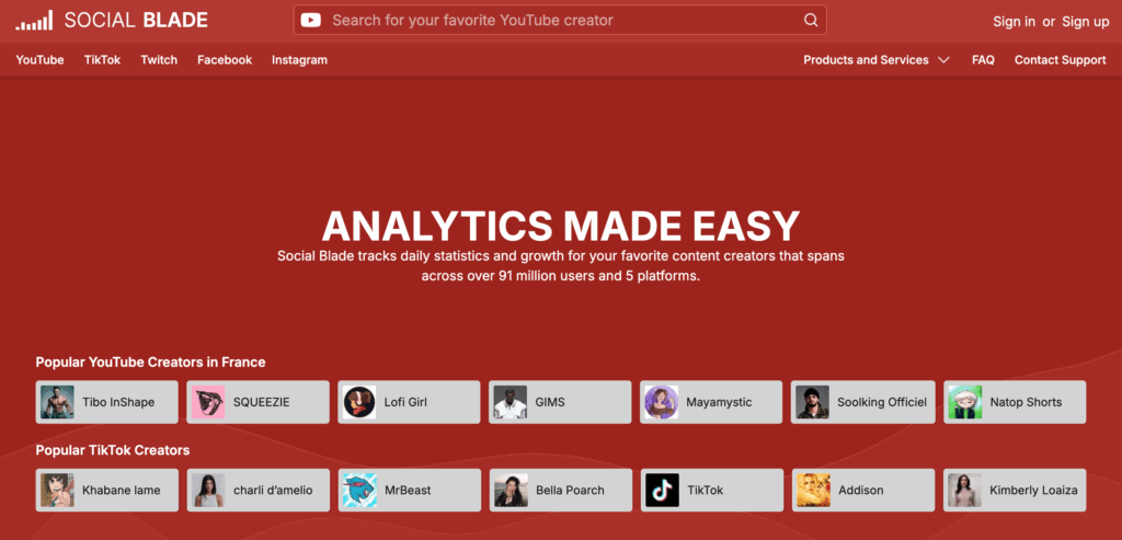 socialblade analyse youtube