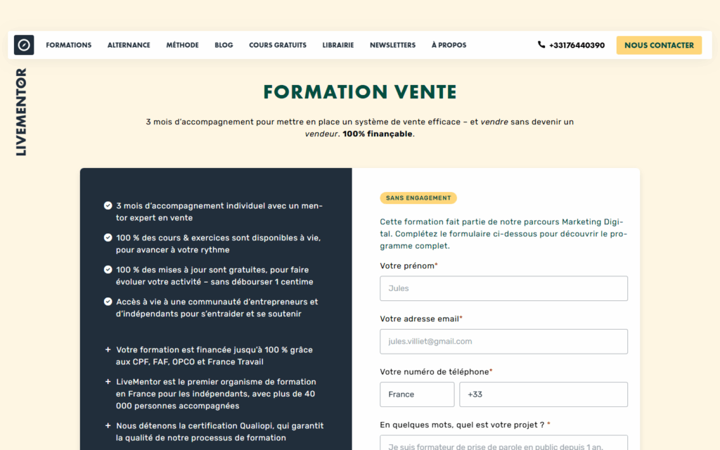 livementor vente